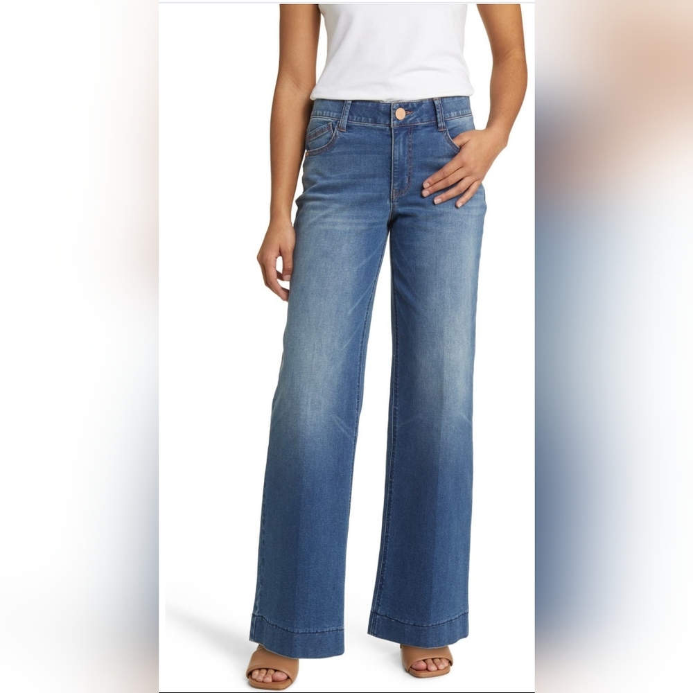 NWT Wit & Wisdom Sam High Waist Wide Leg Blue Jeans
